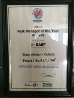 Protech Pest Control industry award